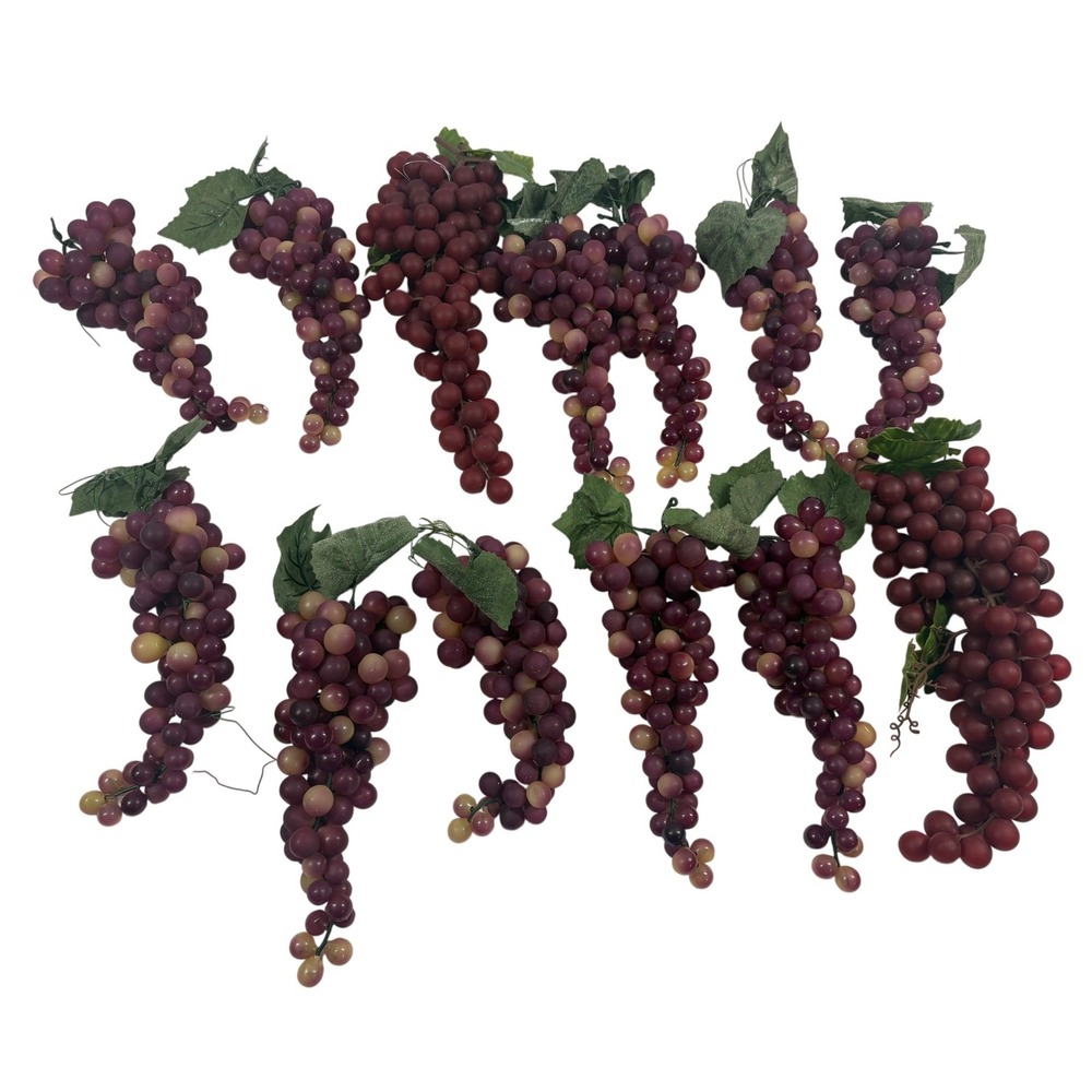 Artificial Grape Clusters‎ Lot 22pc Purple Green Red Home Decor 90s